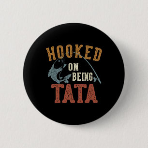 Hooked On Being Father's Day Fishing 6 Cm Round Badge