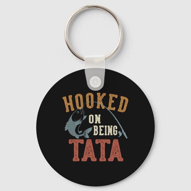 Hooked On Being Father's Day Fishing  Key Ring (Front)