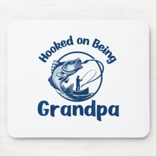 Hooked On Being Grandpa Fishing Mouse Mat