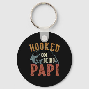 Hooked On Being Papi Father's Day Fishing Papi Key Ring