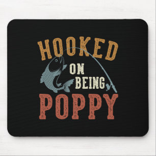 Hooked On Being Poppy Father's Day Fishing Poppy Mouse Mat