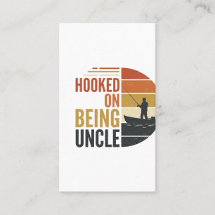 Hooked On Being Uncle Fishing Vintage Graphic_1 Business Card