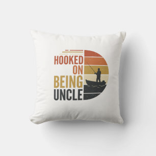 Hooked On Being Uncle Fishing Vintage Graphic_1 Cushion