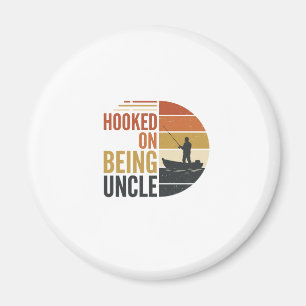 Hooked On Being Uncle Fishing Vintage Graphic_1 Magnet