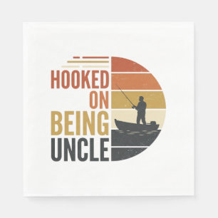 Hooked On Being Uncle Fishing Vintage Graphic_1 Napkin