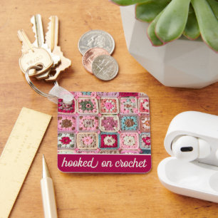 Hooked on Crochet Granny Square Key Ring