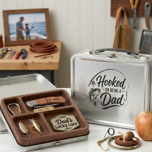 Hooked on Dad Life Metal Lunch Box
