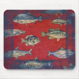 Hooked On Fishing Mouse Mat