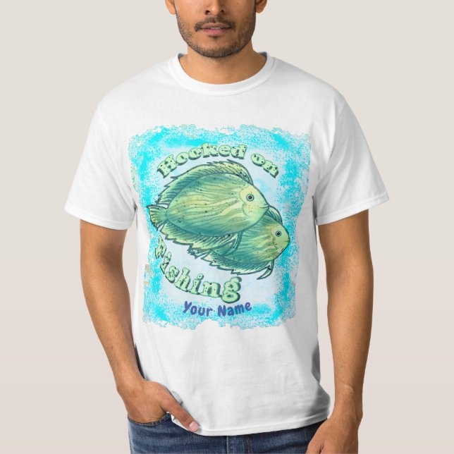 Hooked On Fishing  T-Shirt (Front)
