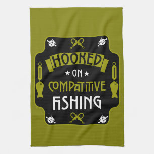 Hooked On Fishing Tea Towel