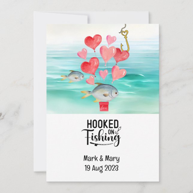 Hooked on Fishing Wedding invitation  (Front)