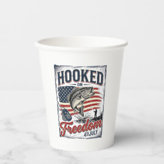 Hooked On Freedom 4th July Fishing Paper Cups