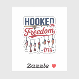 Hooked on Freedom Patriotic Fishing Shirt Design (