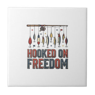 Hooked On Freedom Patriotic Fishing Shirt Design_1 Tile