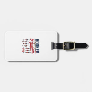 Hooked on Freedom Patriotic Fishing Shirt Design ( Luggage Tag