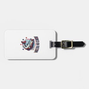 Hooked On Freedom Vintage Bass Fishing Shirt Desig Luggage Tag