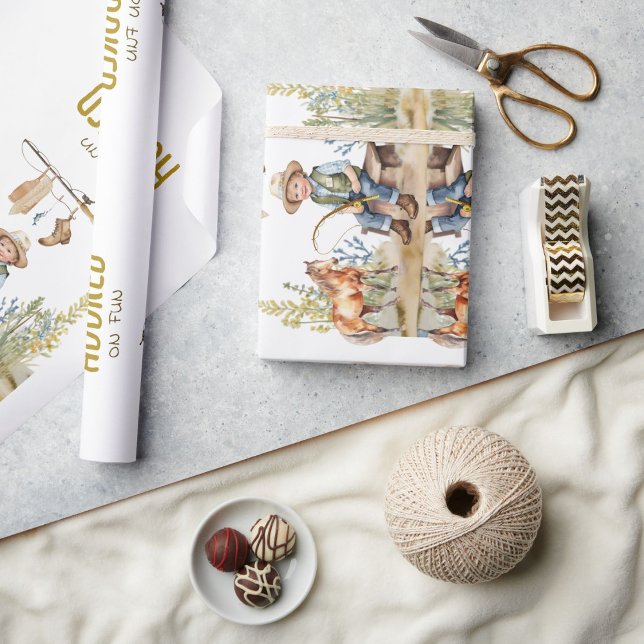 Hooked on Fun Little Fisherman Derby Baby Shower  Wrapping Paper (Creator Uploaded)