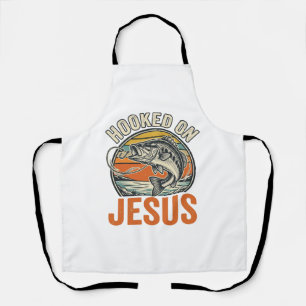Hooked On Jesus Vintage Bass Fishing Faith Apron