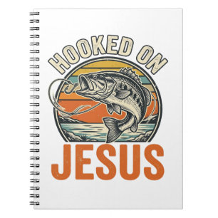 Hooked On Jesus Vintage Bass Fishing Faith Notebook