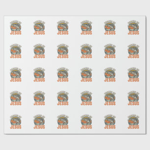 Hooked On Jesus Vintage Bass Fishing Faith Wrapping Paper