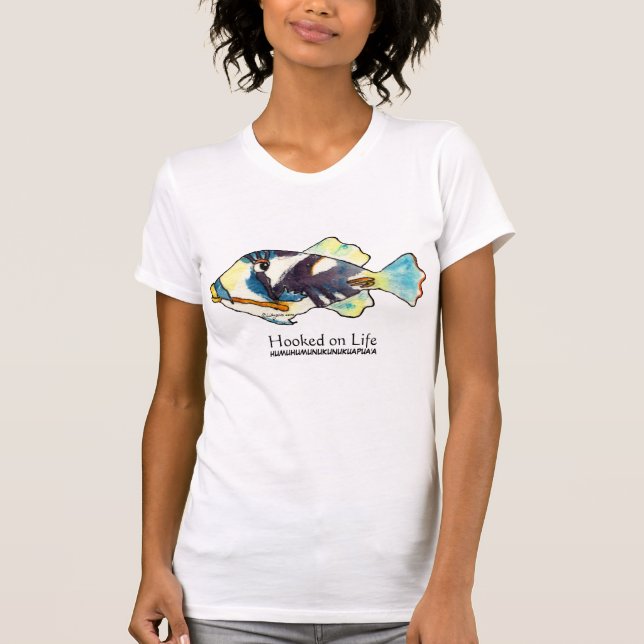 Hooked on Life Cartoon Fish T Shirts (Front)