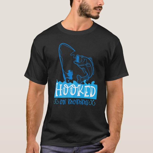 Hooked On Mummy Angling Fishing T-Shirt (Front)