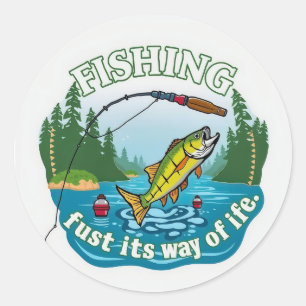 Hooked on Nature: The Art of Fishing Classic Round Sticker