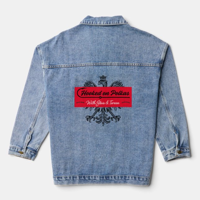 Hooked on Polkas Logo Women's Denim Jacket (Back)