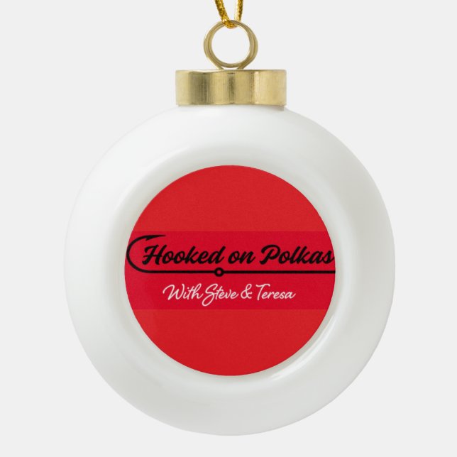 Hooked on Polkas Ornament (Front)