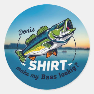 Hooked on Style: Donis' Bass Fishing Adventure  Classic Round Sticker