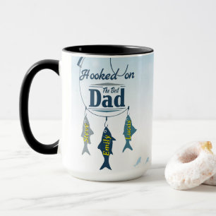 Hooked on the Best Dad Personalised Fishing Fath Mug