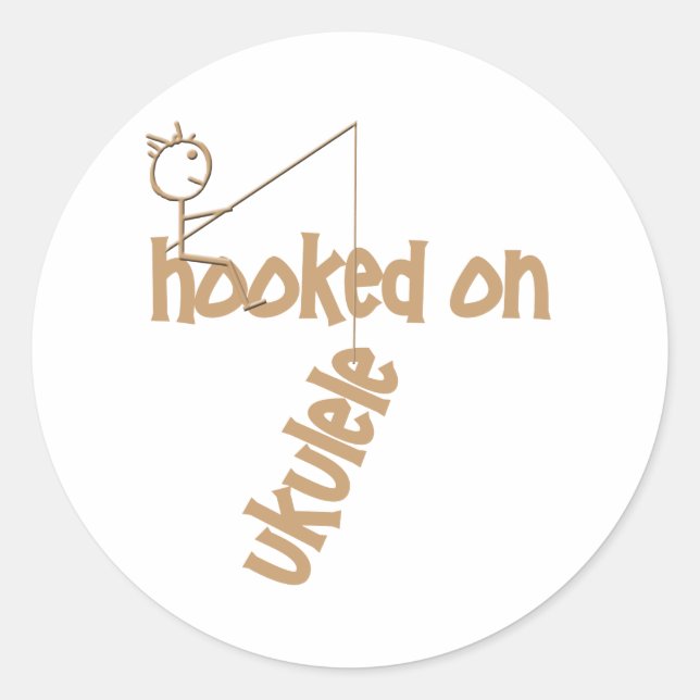 Hooked On Ukulele Classic Round Sticker (Front)
