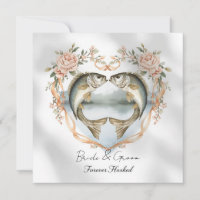 Hooked on you fishing lovers Wedding Watercolor