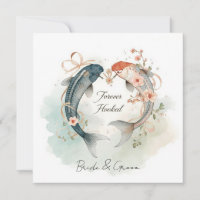 Hooked on you fishing lovers Wedding Watercolor