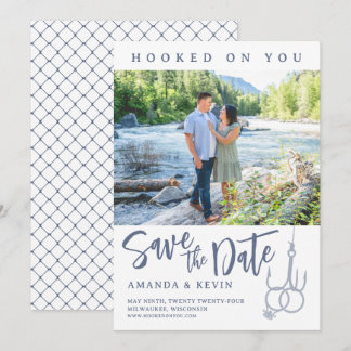 Hooked on You Fishing Picture Save The Date Card