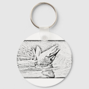 Hooked pike key ring