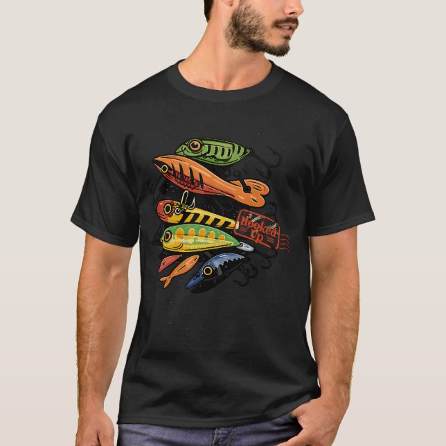 Hooked Up Fishing Lures T-Shirt (Front)