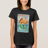 Hooked Up Fishing Pin-Up Mermaid Funny Retro Fish