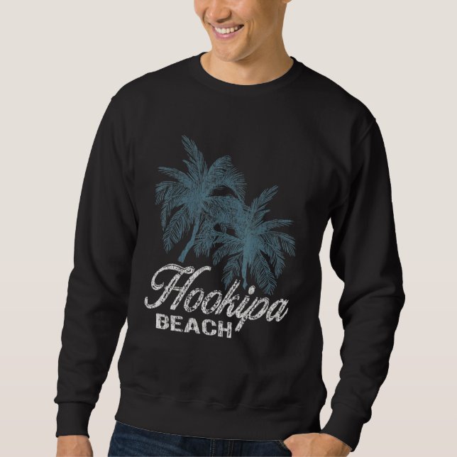 Hookipa Beach Hawaii Two Big Palms Sweatshirt (Front)