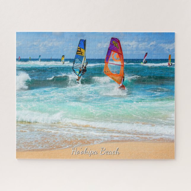Ho'okipa Beach wind surfers Jigsaw Puzzle (Horizontal)
