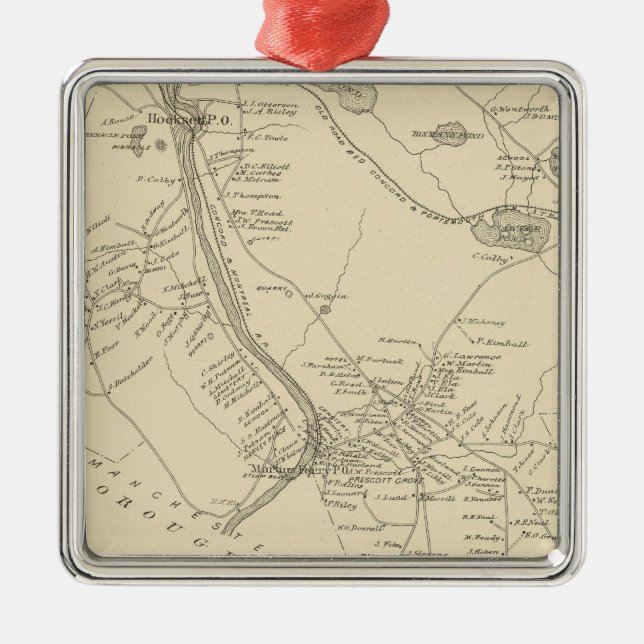 Hooksett, Merrimack Co Metal Tree Decoration (Front)