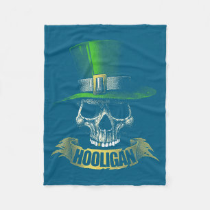 Hooligan Skull Funny Iri-shirt  Fleece Blanket
