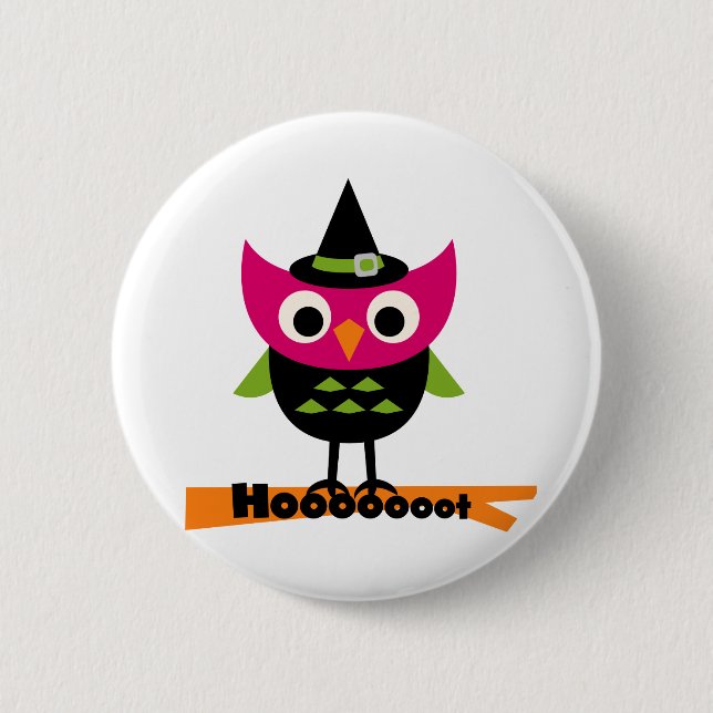 Hooooot Owl Halloween T-shirts and Gifts 6 Cm Round Badge (Front)