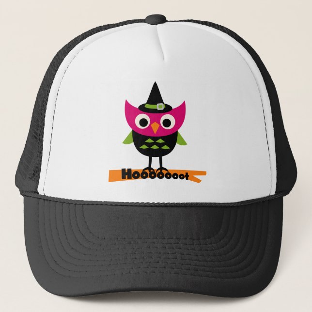 Hooooot Owl Halloween T-shirts and Gifts Trucker Hat (Front)