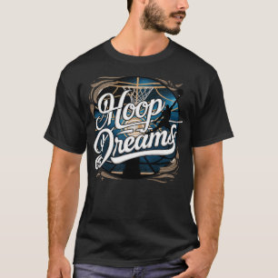 Hoop Dreams Starry Night Basketball Design T-Shirt
