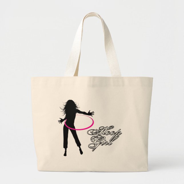 Hoop Girl-Hula Hoop Large Tote Bag (Front)