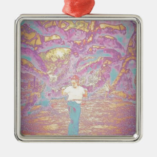 Hoop Girl in Technicolor Metal Tree Decoration