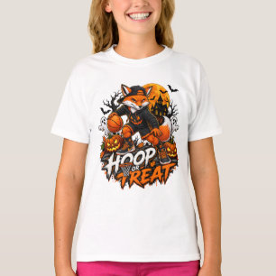 Hoop or Treat Spooky Fox Basketball Halloween T-Shirt