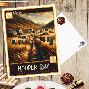 Hooper Bay, Alaska   Vintage Postcard