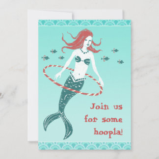 Hooping Mermaid Party Invitation